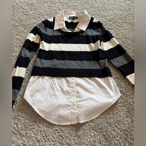 Shirt/ Sweater Combo, like new, black and white, brand INC, size M